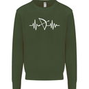 Pulse Archery Archer Funny ECG Mens Sweatshirt Jumper Forest Green