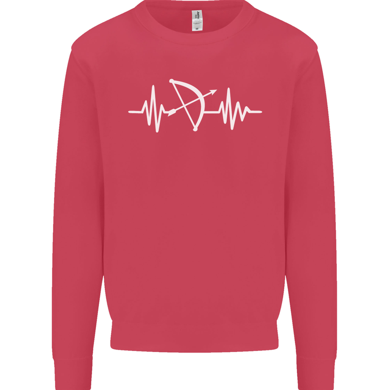 Pulse Archery Archer Funny ECG Mens Sweatshirt Jumper Heliconia