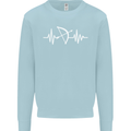 Pulse Archery Archer Funny ECG Mens Sweatshirt Jumper Light Blue