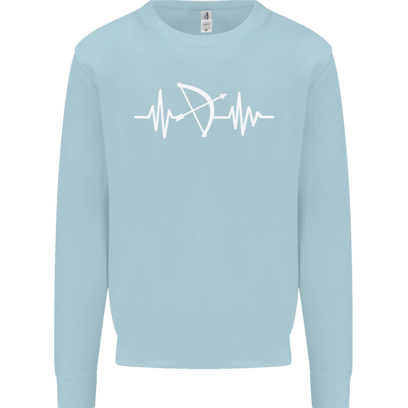 Pulse Archery Archer Funny ECG Mens Sweatshirt Jumper Light Blue