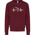 Pulse Archery Archer Funny ECG Mens Sweatshirt Jumper Maroon