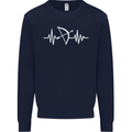 Pulse Archery Archer Funny ECG Mens Sweatshirt Jumper Navy Blue