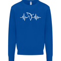 Pulse Archery Archer Funny ECG Mens Sweatshirt Jumper Royal Blue