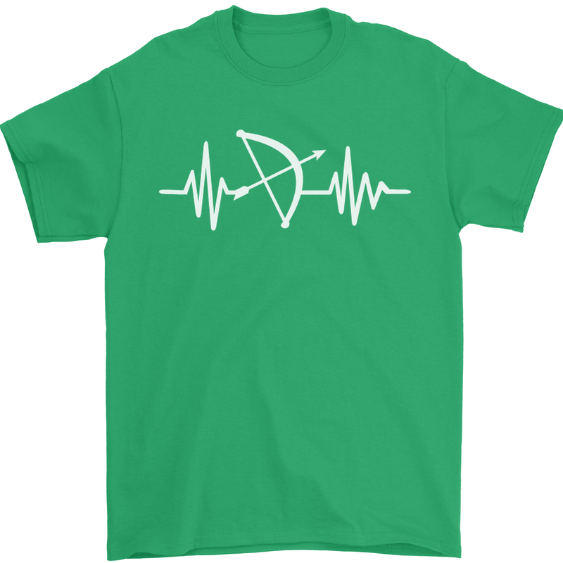 Pulse Archery Archer Funny ECG Mens T-Shirt Cotton Gildan Irish Green