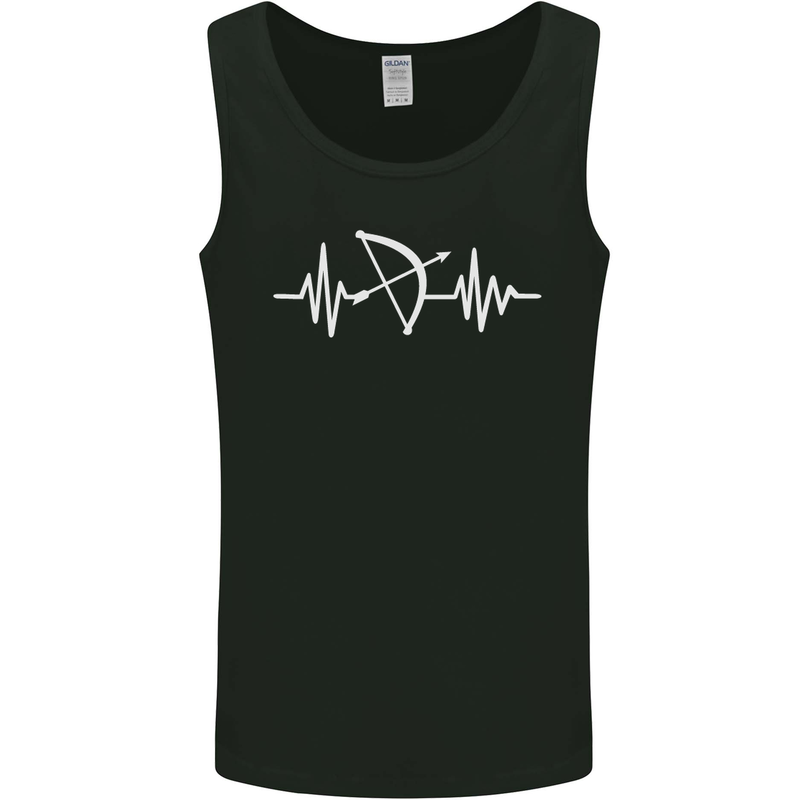 Pulse Archery Archer Funny ECG Mens Vest Tank Top Black