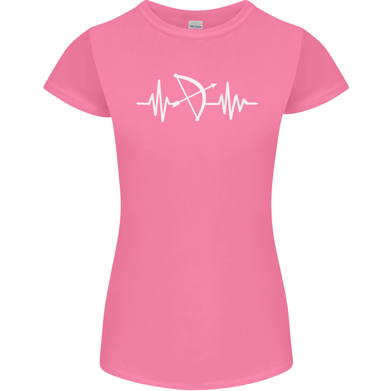 Pulse Archery Archer Funny ECG Womens Petite Cut T-Shirt Azalea