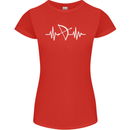 Pulse Archery Archer Funny ECG Womens Petite Cut T-Shirt Red