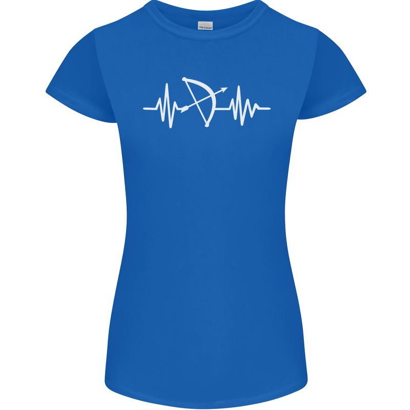Pulse Archery Archer Funny ECG Womens Petite Cut T-Shirt Royal Blue