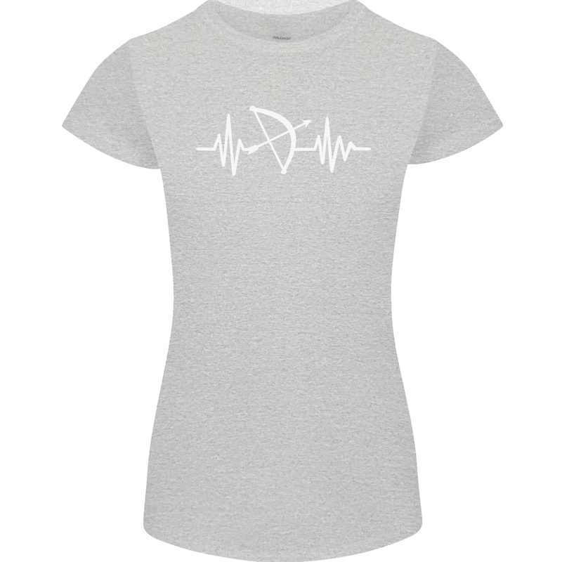 Pulse Archery Archer Funny ECG Womens Petite Cut T-Shirt Sports Grey