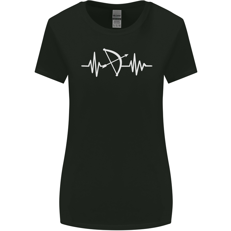 Pulse Archery Archer Funny ECG Womens Wider Cut T-Shirt Black