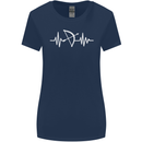 Pulse Archery Archer Funny ECG Womens Wider Cut T-Shirt Navy Blue