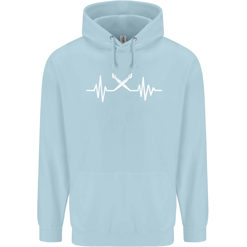 Pulse Artist Art Teacher Fine ECG Childrens Kids Hoodie Light Blue