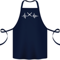 Pulse Artist Art Teacher Fine ECG Cotton Apron 100% Organic Navy Blue