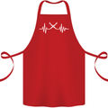 Pulse Artist Art Teacher Fine ECG Cotton Apron 100% Organic Red