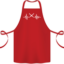 Pulse Artist Art Teacher Fine ECG Cotton Apron 100% Organic Red