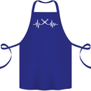 Pulse Artist Art Teacher Fine ECG Cotton Apron 100% Organic Royal Blue