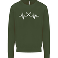 Pulse Artist Art Teacher Fine ECG Kids Sweatshirt Jumper Forest Green