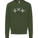 Pulse Artist Art Teacher Fine ECG Kids Sweatshirt Jumper Forest Green