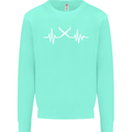 Pulse Artist Art Teacher Fine ECG Kids Sweatshirt Jumper Peppermint