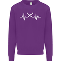 Pulse Artist Art Teacher Fine ECG Kids Sweatshirt Jumper Purple