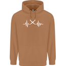 Pulse Artist Art Teacher Fine ECG Mens 80% Cotton Hoodie Caramel Latte