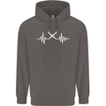 Pulse Artist Art Teacher Fine ECG Mens 80% Cotton Hoodie Charcoal
