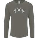 Pulse Artist Art Teacher Fine ECG Mens Long Sleeve T-Shirt Charcoal