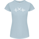 Pulse Artist Art Teacher Fine ECG Womens Petite Cut T-Shirt Light Blue