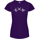 Pulse Artist Art Teacher Fine ECG Womens Petite Cut T-Shirt Purple