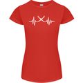 Pulse Artist Art Teacher Fine ECG Womens Petite Cut T-Shirt Red
