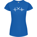 Pulse Artist Art Teacher Fine ECG Womens Petite Cut T-Shirt Royal Blue