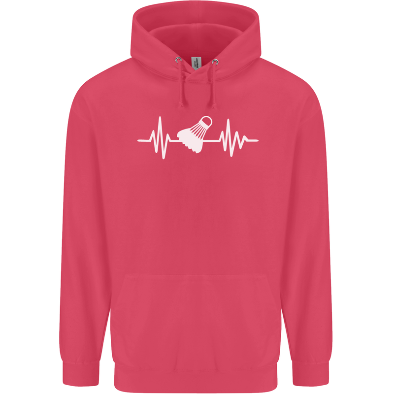 Pulse Badminton Player Funny ECG Childrens Kids Hoodie Heliconia