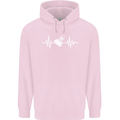 Pulse Badminton Player Funny ECG Childrens Kids Hoodie Light Pink