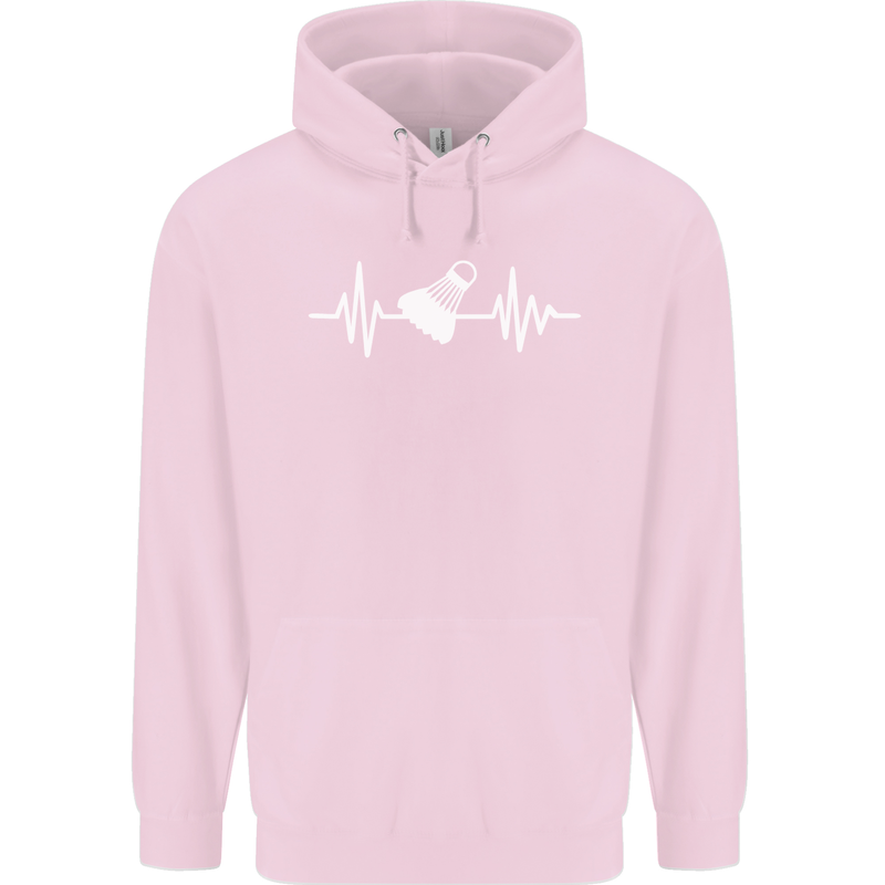 Pulse Badminton Player Funny ECG Childrens Kids Hoodie Light Pink