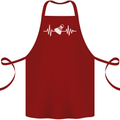 Pulse Badminton Player Funny ECG Cotton Apron 100% Organic Maroon