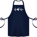 Pulse Badminton Player Funny ECG Cotton Apron 100% Organic Navy Blue