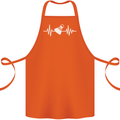 Pulse Badminton Player Funny ECG Cotton Apron 100% Organic Orange