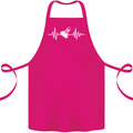Pulse Badminton Player Funny ECG Cotton Apron 100% Organic Pink