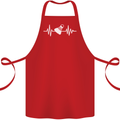 Pulse Badminton Player Funny ECG Cotton Apron 100% Organic Red