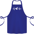 Pulse Badminton Player Funny ECG Cotton Apron 100% Organic Royal Blue