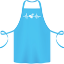 Pulse Badminton Player Funny ECG Cotton Apron 100% Organic Turquoise