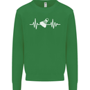 Pulse Badminton Player Funny ECG Kids Sweatshirt Jumper Irish Green