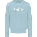 Pulse Badminton Player Funny ECG Kids Sweatshirt Jumper Light Blue