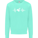 Pulse Badminton Player Funny ECG Kids Sweatshirt Jumper Peppermint