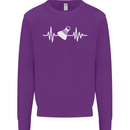 Pulse Badminton Player Funny ECG Kids Sweatshirt Jumper Purple