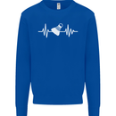 Pulse Badminton Player Funny ECG Kids Sweatshirt Jumper Royal Blue