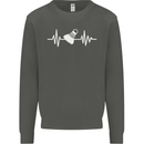 Pulse Badminton Player Funny ECG Kids Sweatshirt Jumper Storm Grey
