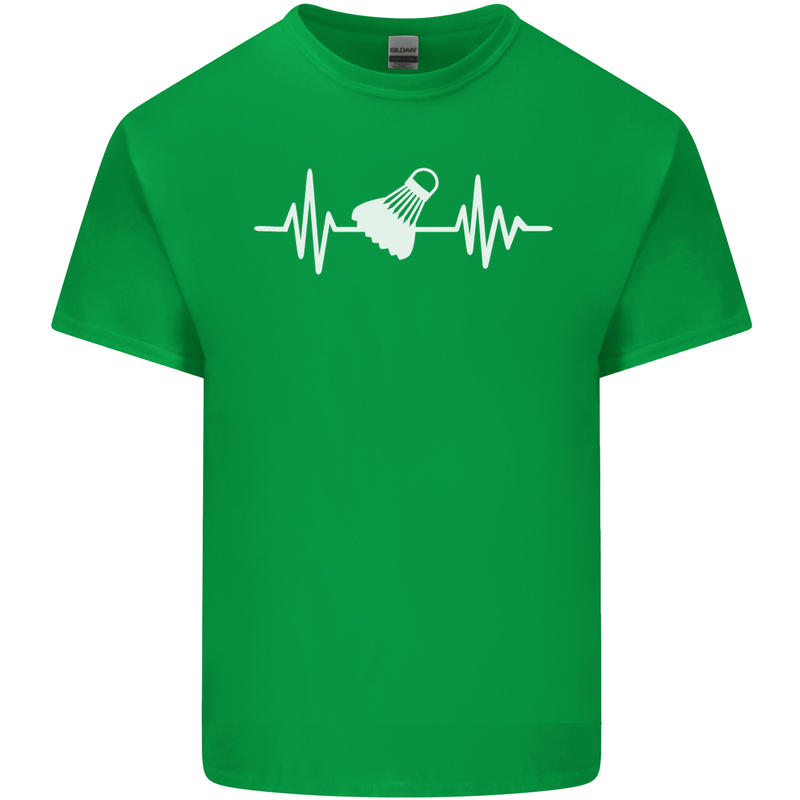 Pulse Badminton Player Funny ECG Kids T-Shirt Childrens Irish Green