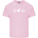 Pulse Badminton Player Funny ECG Kids T-Shirt Childrens Light Pink