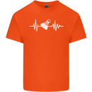 Pulse Badminton Player Funny ECG Kids T-Shirt Childrens Orange